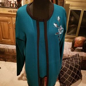 Bob Mackie sleeveless shirt and sweater long